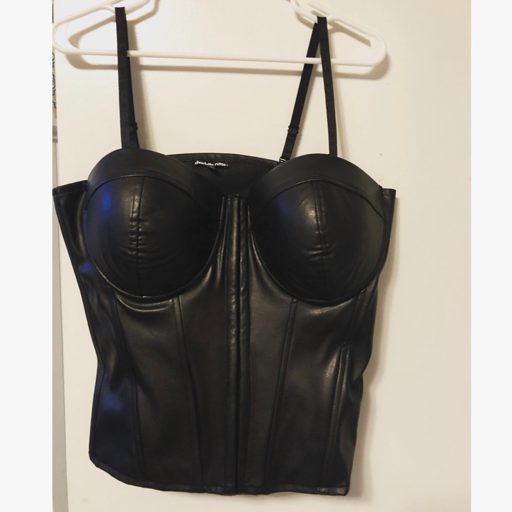 NWOT - Leather push up corset top